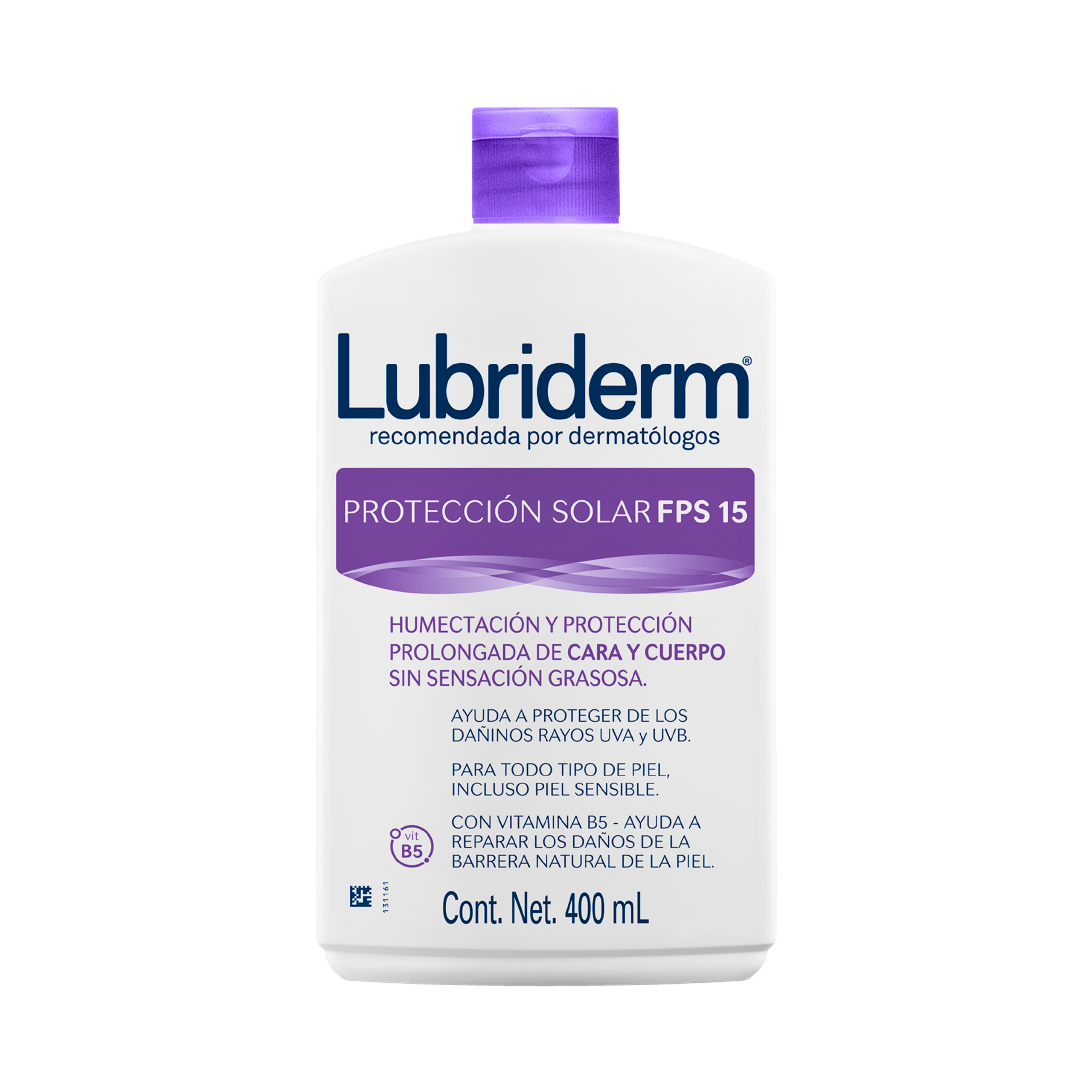 lubriderm locion uv-15/protector sol 400 ml