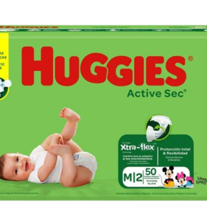 pañal huggies active sec et.2 med 50 und
