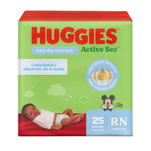 pañal huggies active sec et.rn 25 und