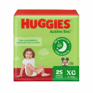 pañal huggies active sec et.4 xg 25 und