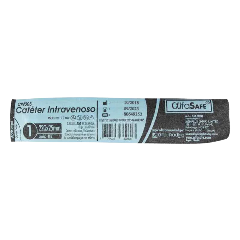 cateter alfa intrave 22g x1 25 mm