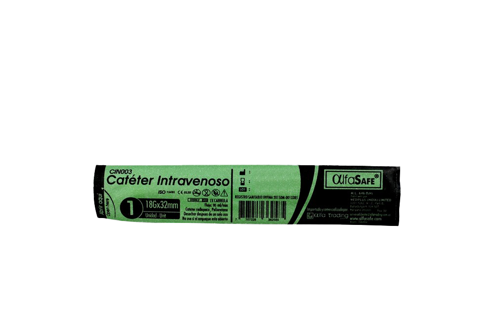 cateter alfa intrave 18g x1 1/4 32 mm