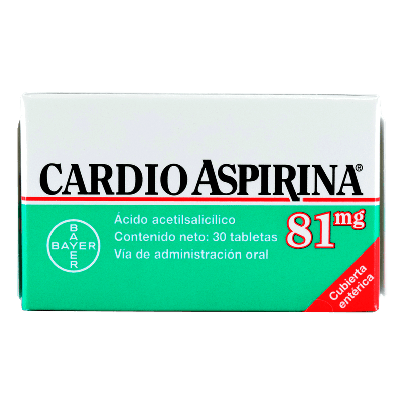 cardioaspirina 81 mg 30 tabletas