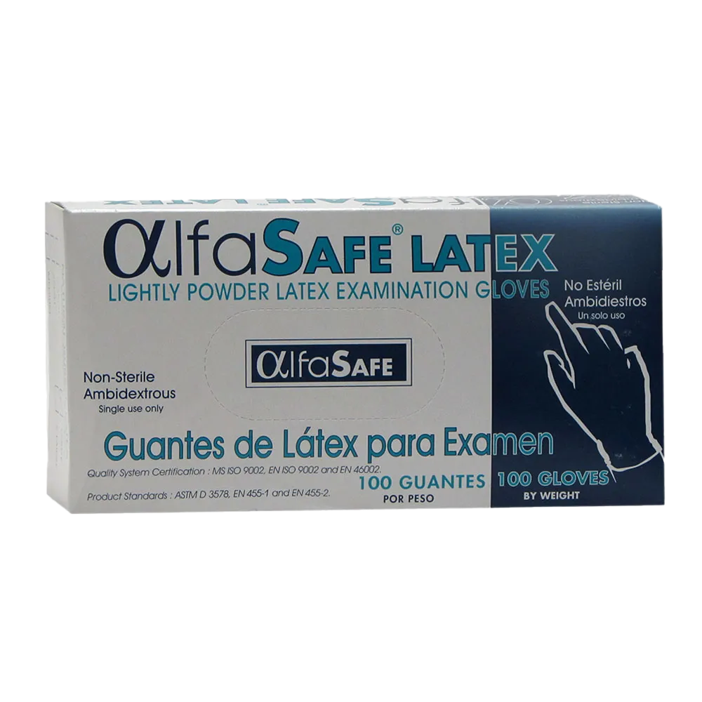 guante examen alfa latex t.l 100 und