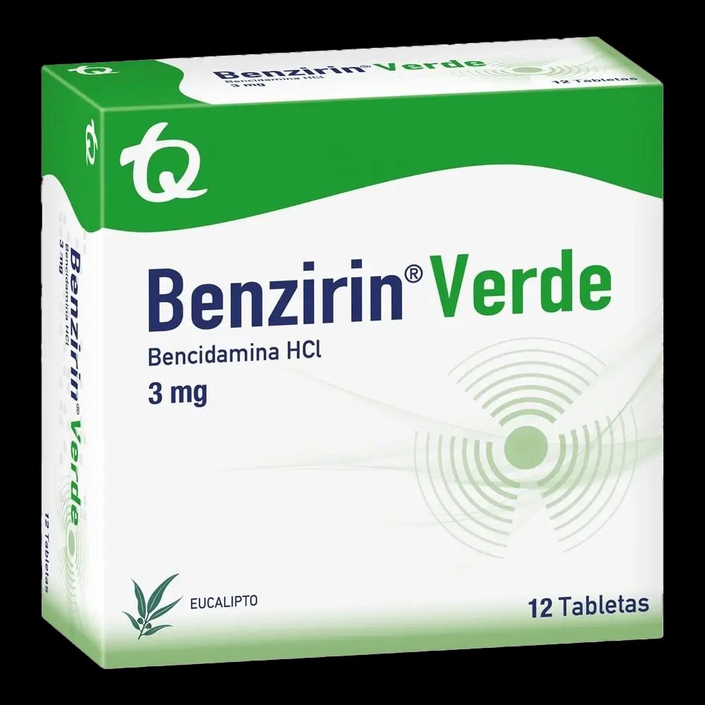 benzirin verde eucalipto 12 tabletas