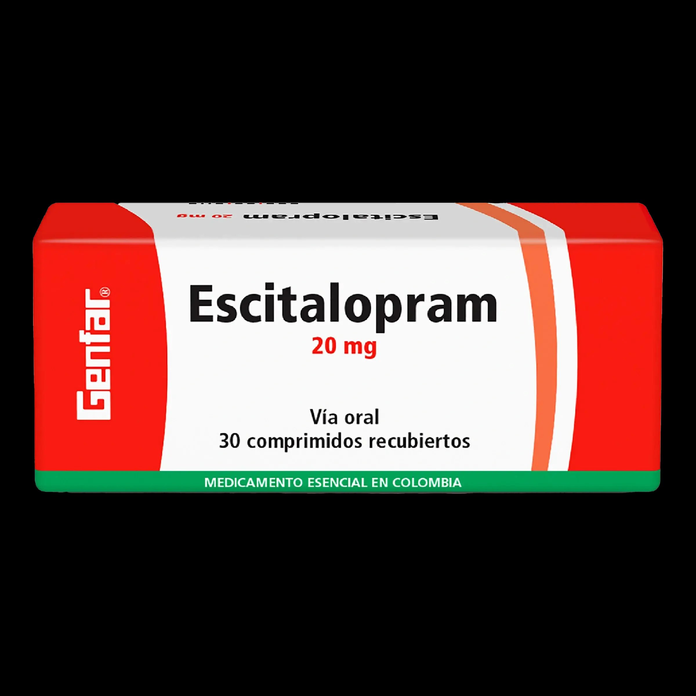 escitalopram 20 mg 30 comprimidos gf