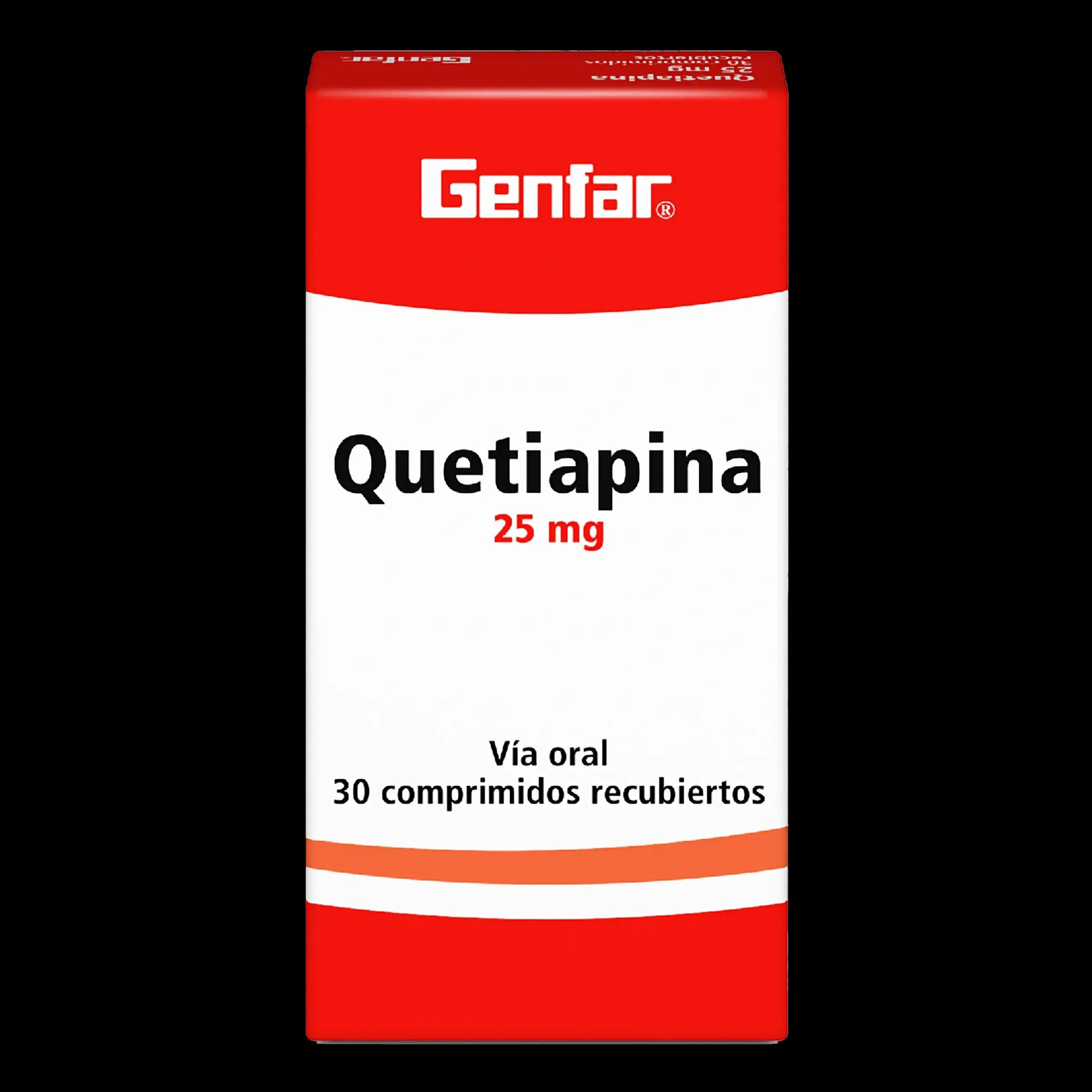 quetiapina 25 mg 30 tabletas gf (r)