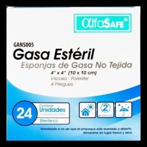 gasa esteril alfa safe 4x4 yd alfa 24 unid