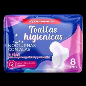toallas hig nocturna c/alas 8 und