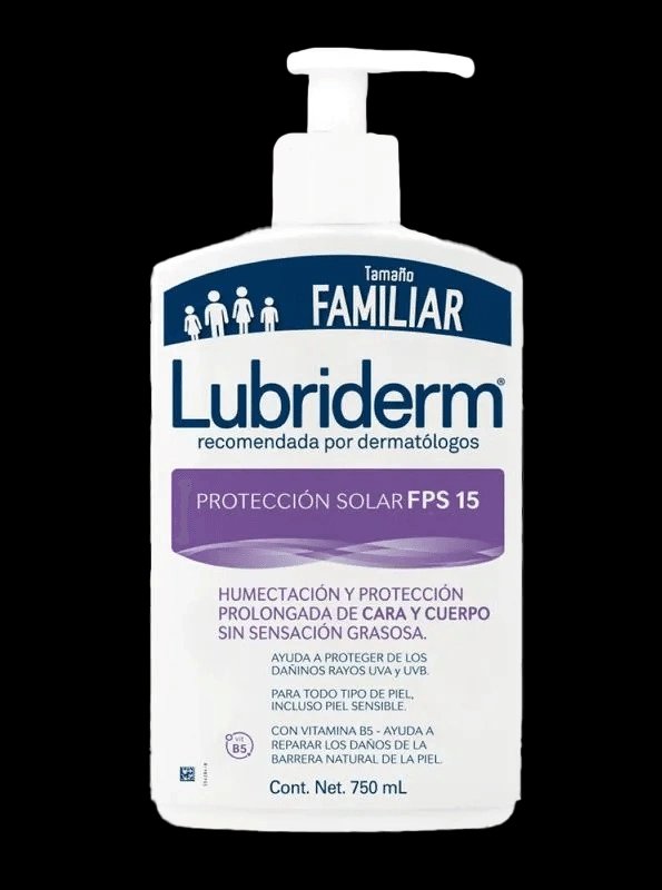 lubriderm locion uv 15 c/valv 750 ml