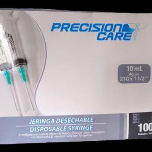 jeringa precision care 10ml 3p 21x1.1/2 100 unid